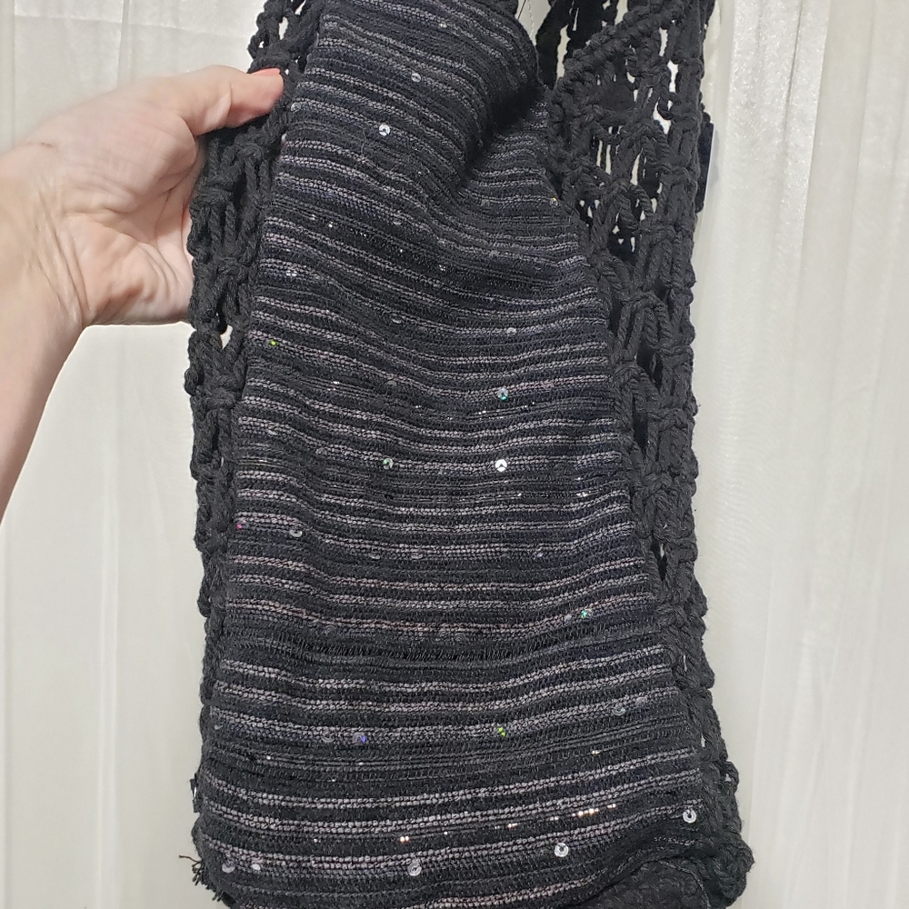 Volcom NWT Road Tripper Crochet Tote Black - Picture 5 of 12